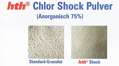 Vergleich Standard Chlor Granulat und hth Shocki