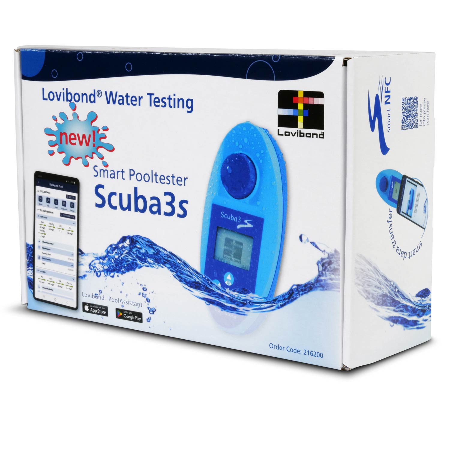 (Gebrauchtware) SCUBA 3s Elektronischer Pooltester mit NFC