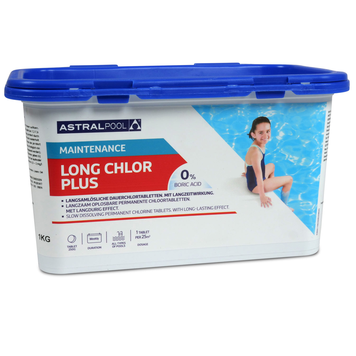 Astralpool Long Chlor Plus 250g, organisch, langsam löslich 1,0 kg