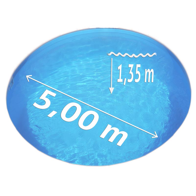 Rundpool-Set GOLD Ø 5,00 x 1,35 m, Folie blau 0,80 mm, eingelassen