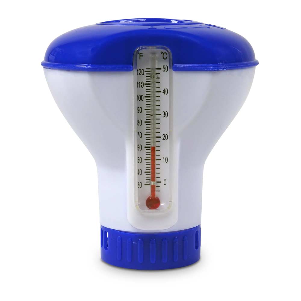 SET> myPOOL Chlor MultiTabs Mini 20g 1,0 kg inkl. Dosierschwimmer mit Thermometer