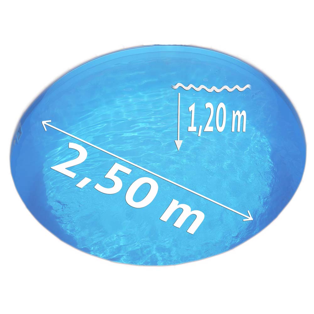 Summerfeeling Rundpool-Set BRONZE Ø 2,50 x 1,20 m, Folie grau 0,80 mm, eingelassen