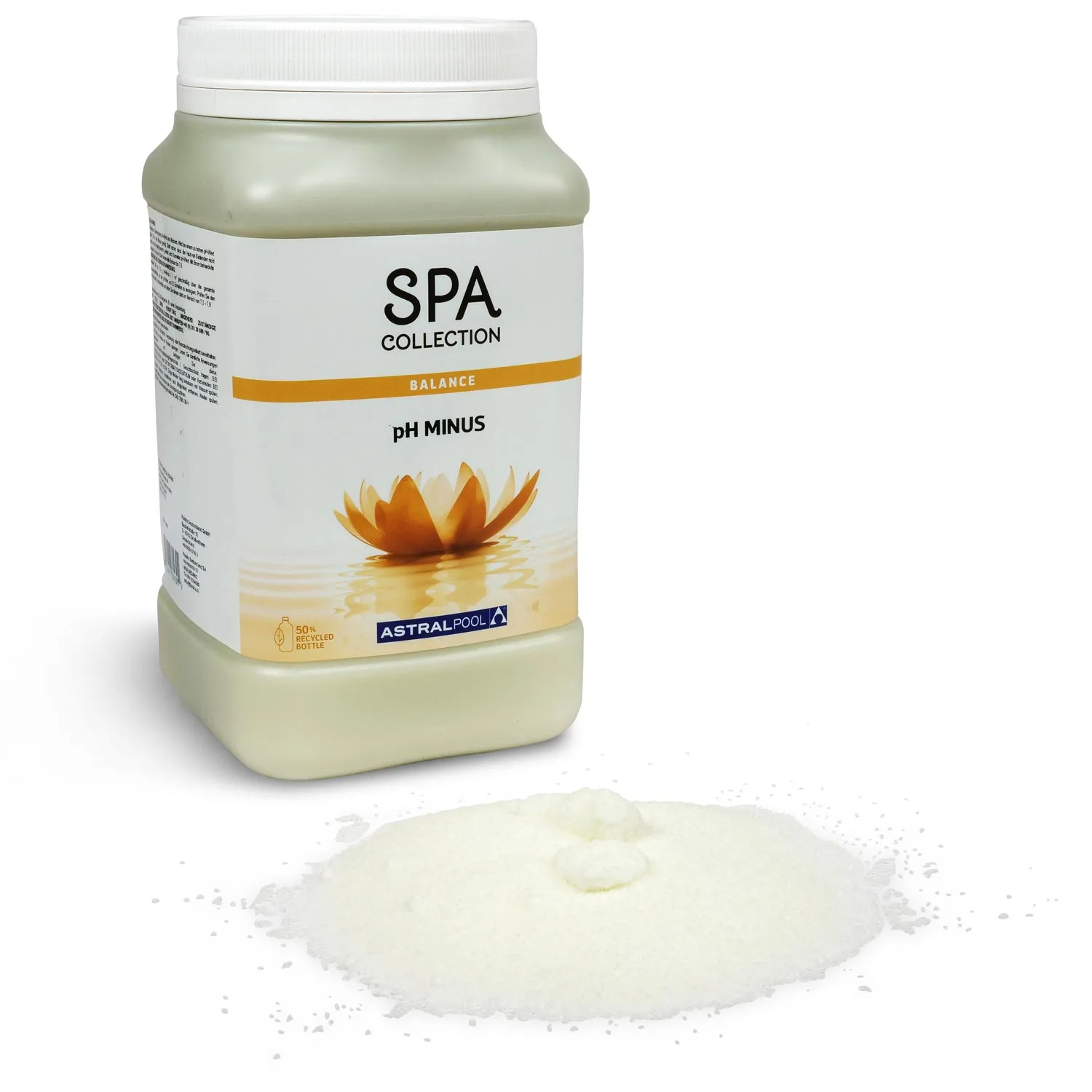 Flache mit pH Minus Granulat der SPA Collection, zur Senkung des pH-Wertes in Whirlpoolwasser.