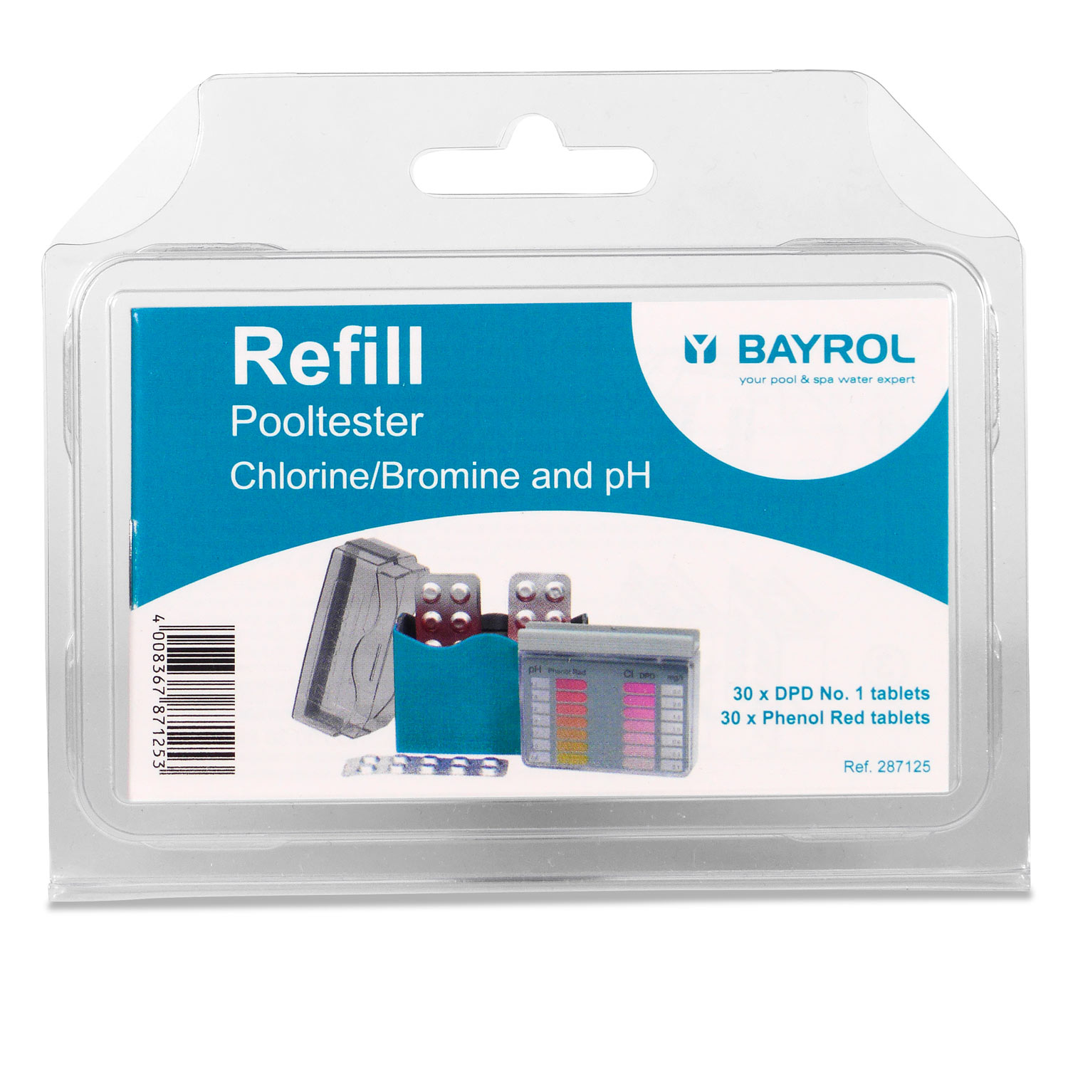 BAYROL SET Pooltester Chlor + pH-Wert und Nachfüllpackung