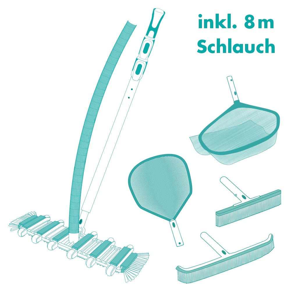 BAYROL Bodensauger-SET ULTIMATE FLEX + 8m Saugschlauch