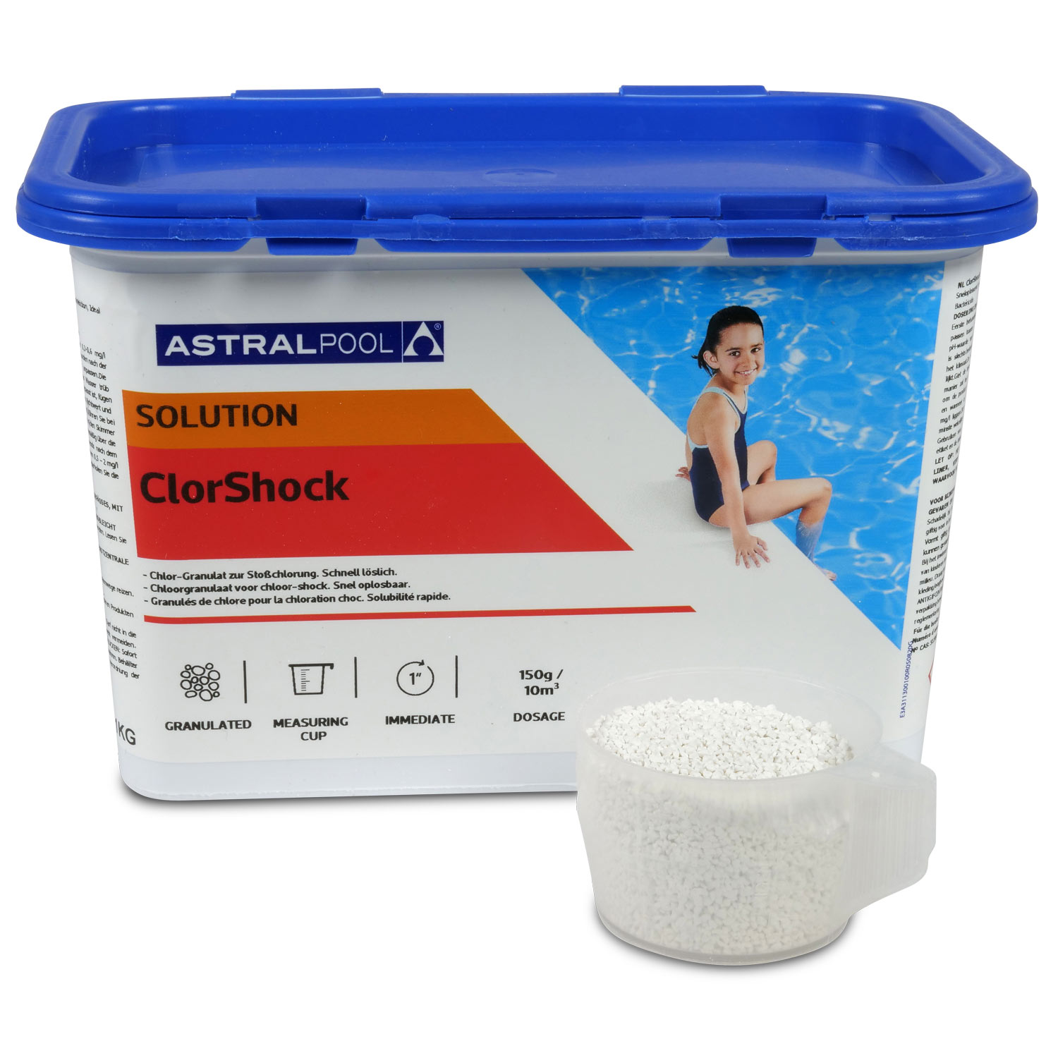 Astralpool Rapid Chlor Plus Chlor-Granulat zur Stoßchlorung 1,0 kg