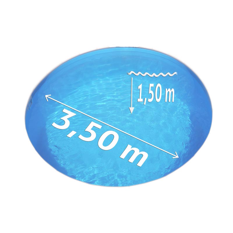 Pool Ø 3,50 x 1,50 m Folie blau 0,8mm EB Handlauf STYLE