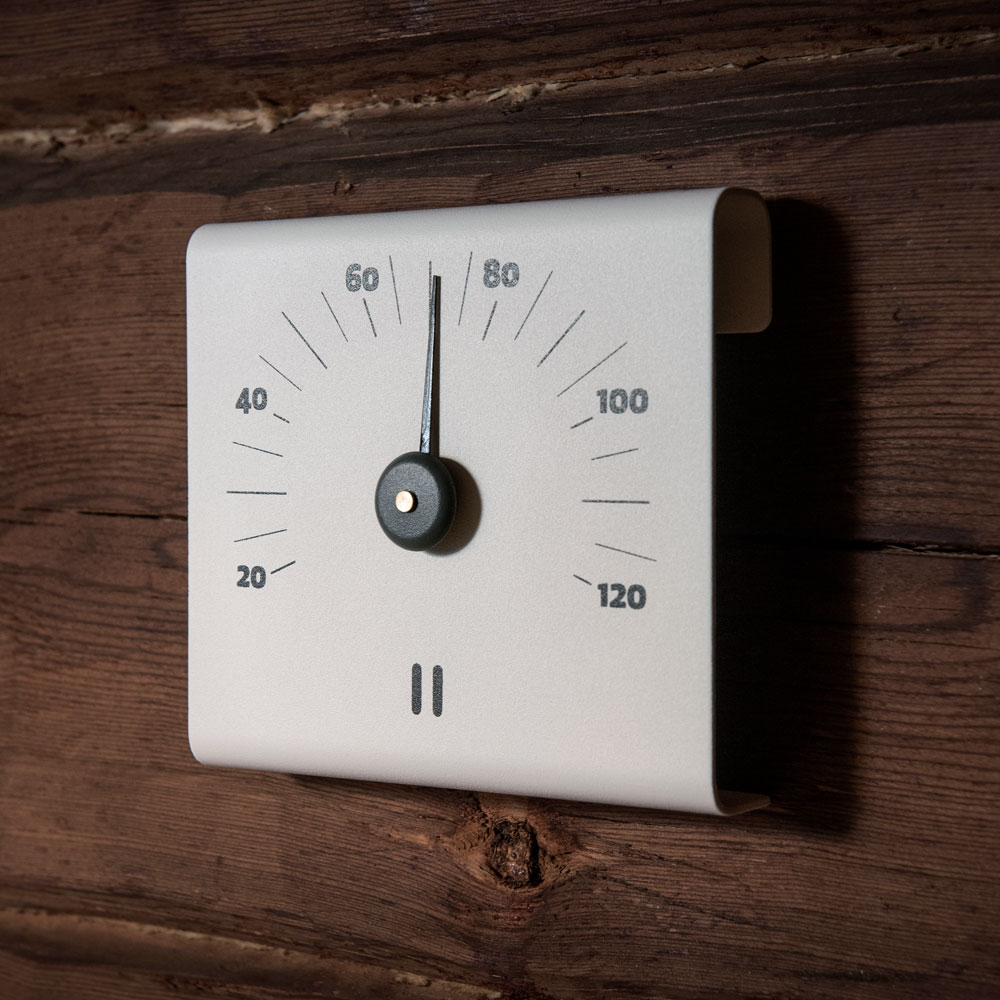 Rento Sauna Thermometer aluminium WEISS