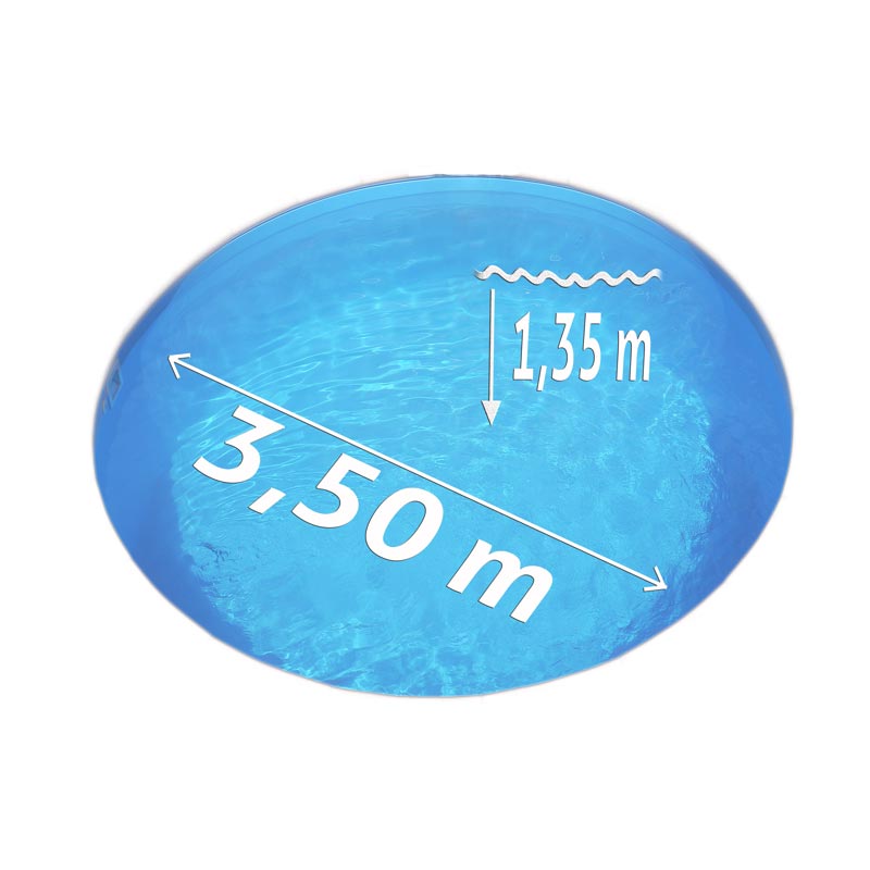 Sommerhit Rundbecken-SET Basic Ø 3,50 x 1,35 m, Folie blau 0,8 mm