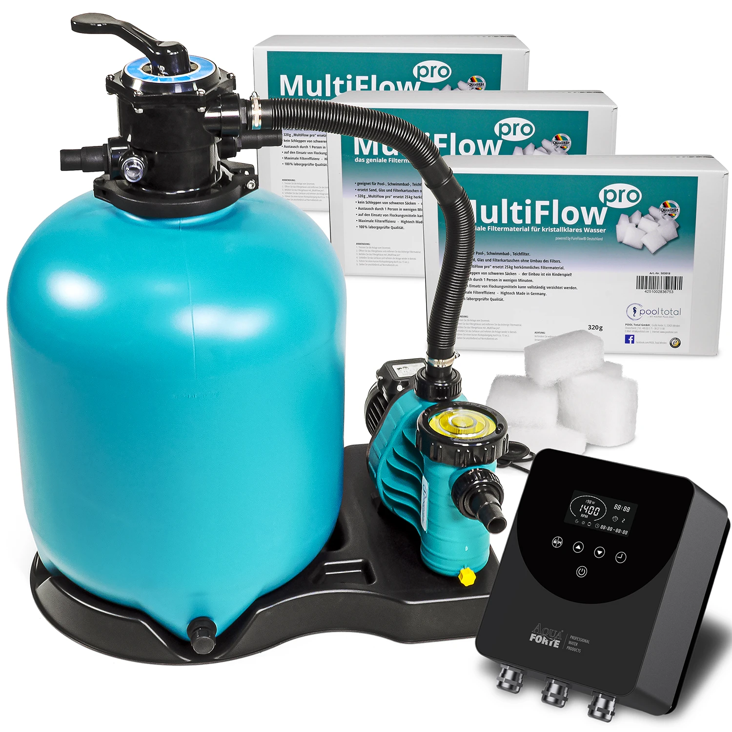 Sandfilter BRILLANT+ 500, AquaPlus 11 MultiFlow + Energy Saver