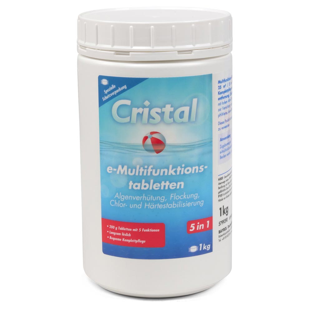 CRISTAL e-Chlor-Multifunktion-Tabletten 200g + Dosierschwimmer