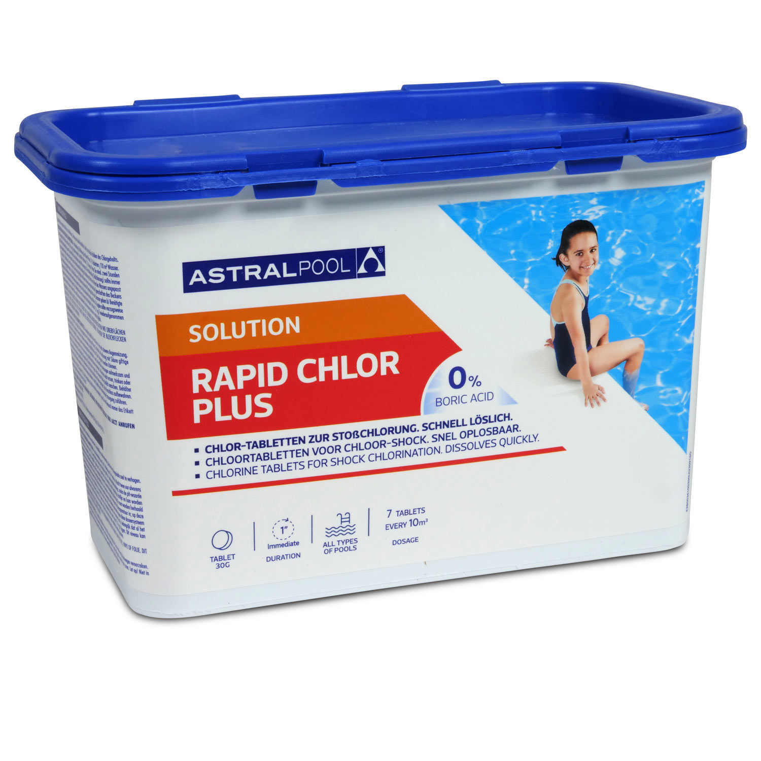 Astralpool Rapid Chlor Plus Chlor-Fixtab 30g zur Stoßchlorung, organisch, schnell löslich 1,0 kg