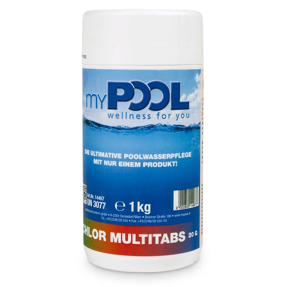 SET> myPOOL Chlor MultiTabs Mini 20g 1,0 kg inkl. Dosierschwimmer