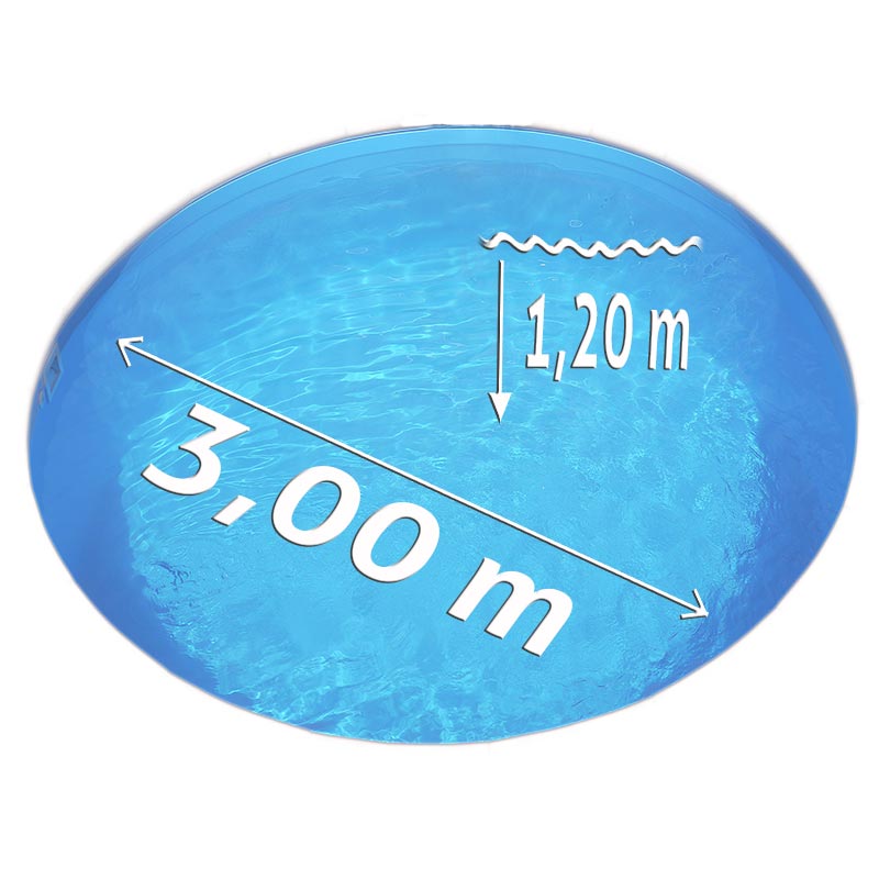 Rundpool-Set GOLD Ø 5,00 x 1,35 m, Folie blau 0,80 mm, teileingelassen