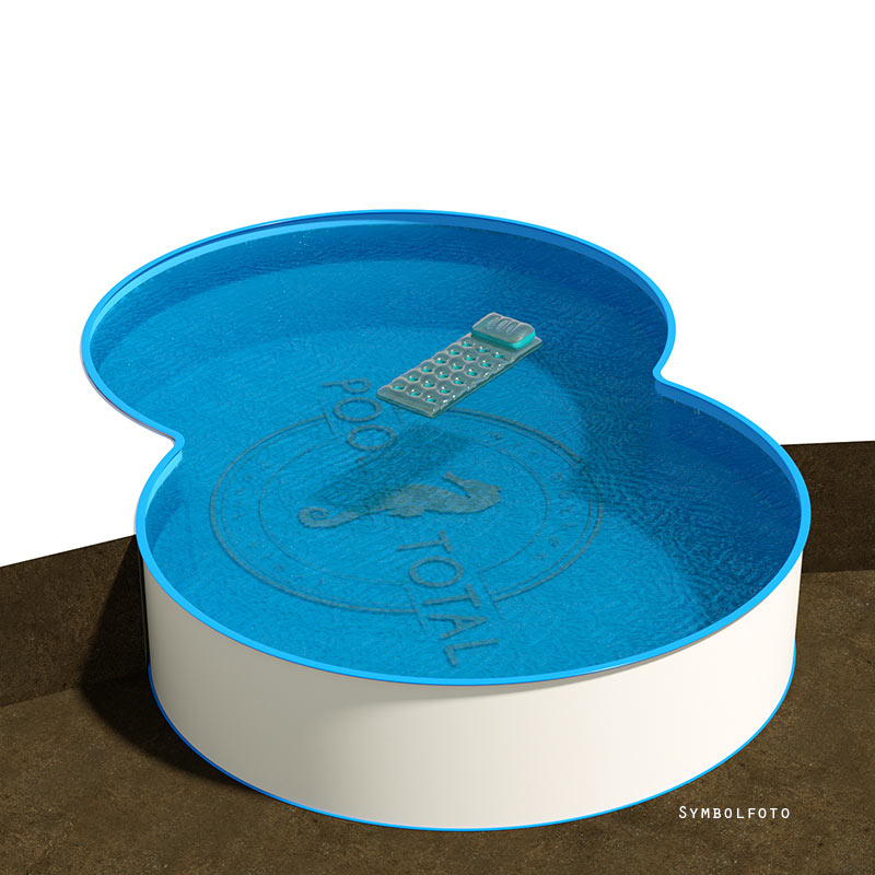 Achtform Pool 3,20 x 5,25 x 1,50 m, Folie 0,8 mm blau + Funktions-Handlauf