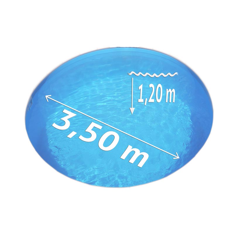 Pool Ø 3,50 x 1,20 m Folie blau 0,8mm EB Handlauf STYLE